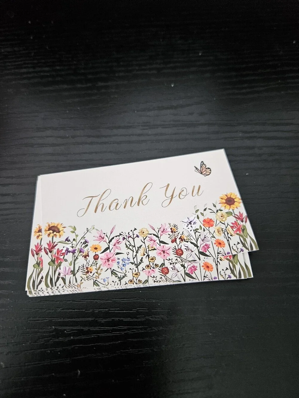 Floral 'Thank You' Note Cards - Pink & Multicolor
